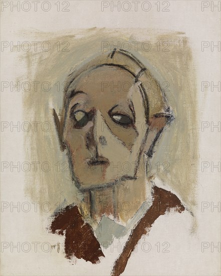 Self-Portrait, en face I, 1945. Creator: Helene Schjerfbeck.