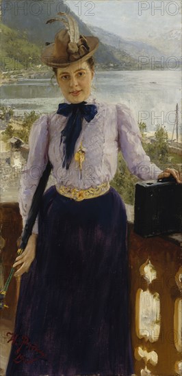 Portrait of Natalia Nordmann, 1900. Creator: Il'ya Repin.