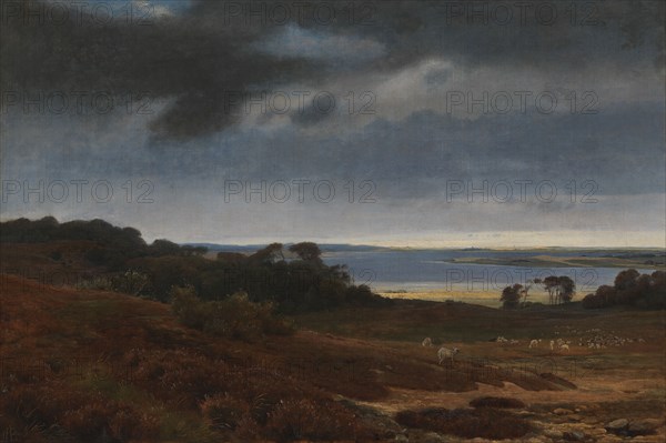 View from Arredsø to Frederiksværk, 1844. Creator: Johan Thomas Lundbye.