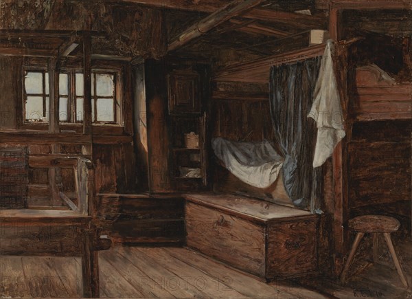 Tuvan interior from aland, 1870. Creator: Karl Emanuel Jansson.