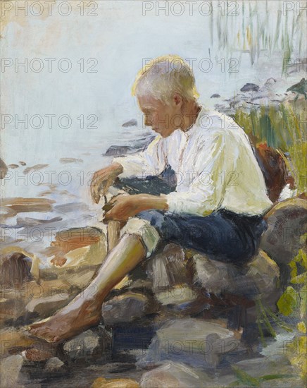 Boy on the Shore, 1891-1893. Creator: Pekka Halonen.