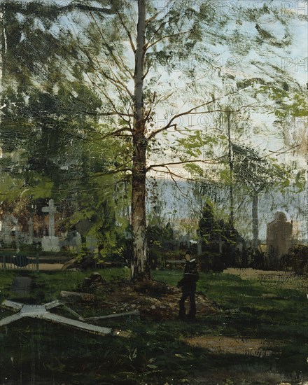 Werner Holmberg's Graveside, 1882. Creator: Victor Westerholm.