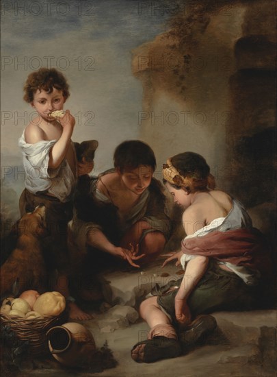 Beggar boys playing with dice, 1842-1866.  Creator: Wladimir Swertschkoff.