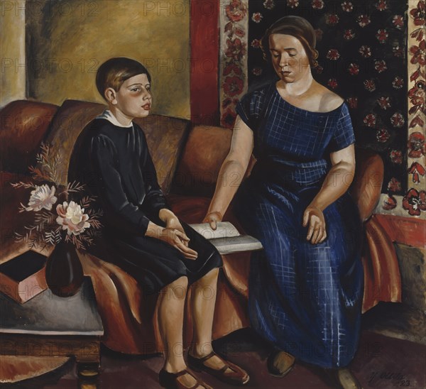 Hearing the Homework, 1923. Creator: Yrjö Aleksander Ollila.