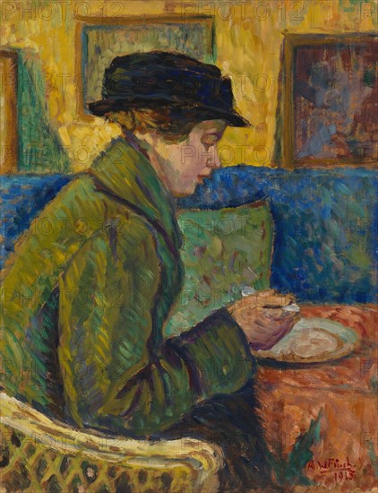 Woman in Profile, 1915. Creator: Alfred William Finch.