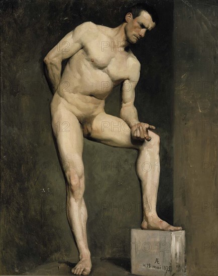 Male Model, academy study, 1875. Creator: Albert Edelfelt.