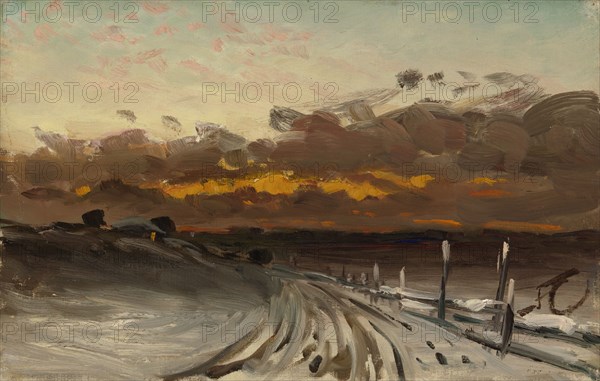 Winter Landscape, Sunset, 1878. Creator: Fanny Churberg.