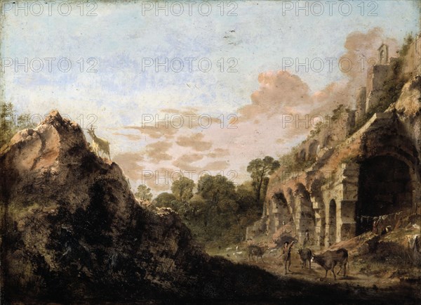 Landscape with ruins, c1630s. Creator: Bartholomeus Breenbergh.