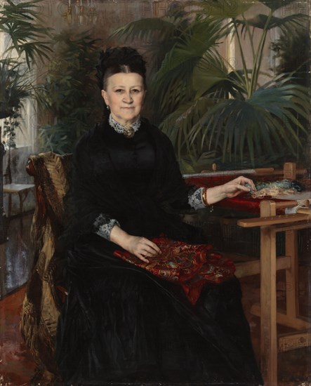 Portrait of Mrs. Anna Sinebrychoff, 1884. Creator: Albert Edelfelt.