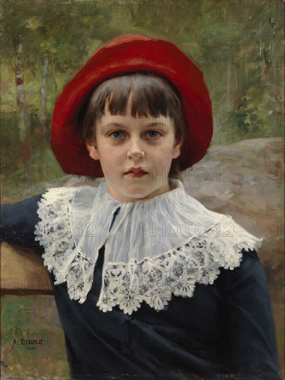 Portrait of the Artist's Sister Berta Edelfelt, 1884. Creator: Albert Edelfelt.