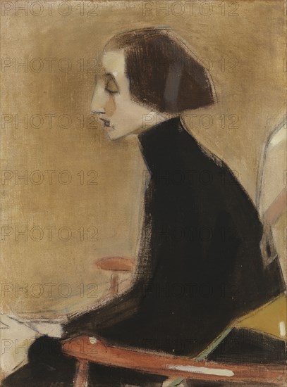 The Seamstress, Half-Length Portrait (The Working Woman), 1927. Creator: Helene Schjerfbeck.