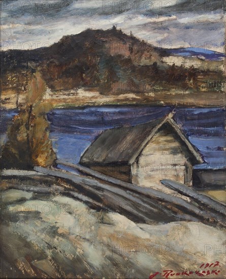 Autumn landscape, 1917. Creator: Jalmari Ruokokoski.