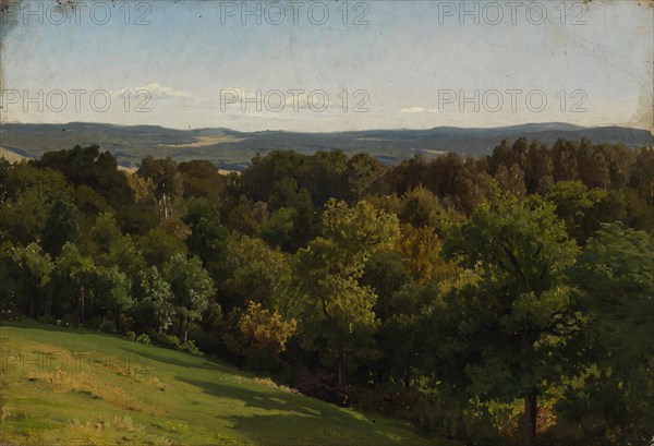 View from the mountain, exercise, 1855. Creator: Werner Holmberg.