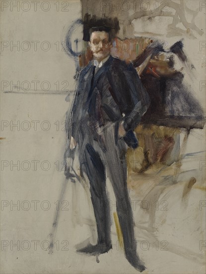 Unfinished Self-Portrait, c1884. Creator: Albert Edelfelt.