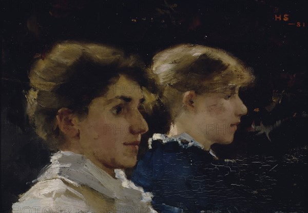 Two Profiles (Marianne Preindlsberger in front), 1881. Creator: Helene Schjerfbeck.