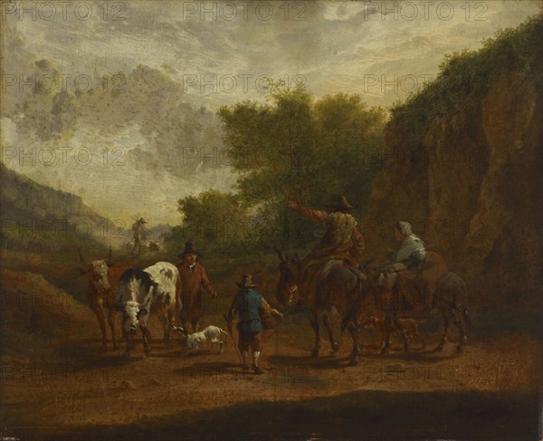 Peasants on the road, 1659-1679. Creator: Nicolaes Berchem.