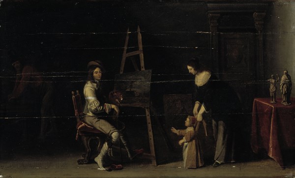 Artist at his studio, 1606-1652. Creator: Christoffel Jacobsz van der Lamen.