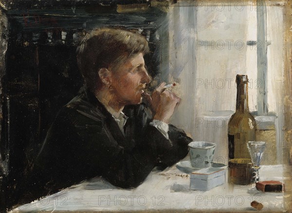 Seated Man at the Table, 1886. Creator: Elin Danielson-Gambogi.