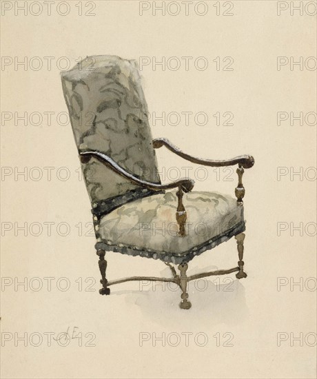 Baroque armchair, c1890s. Creator: Albert Edelfelt.