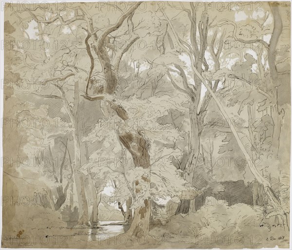 Grove Landscape, Copy after Schirmer, 1868. Creator: Oscar Kleineh.