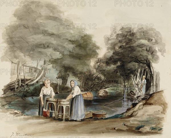 Laundresses, 1830-1899. Creator: Johan Knutson.