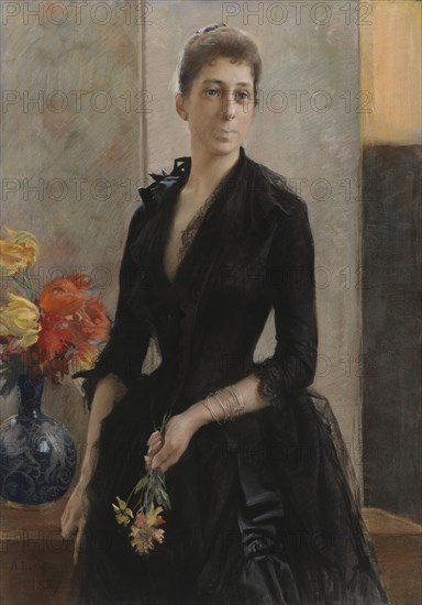 Portrait of Mme Weissgerber de Stragewicz, later Mme R. Berenger, 1887. Creator: Albert Edelfelt.