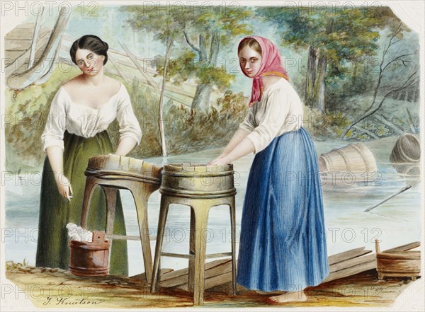 Laundresses, 1830-1899. Creator: Johan Knutson.