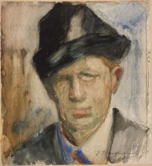 Self-Portrait, 1915. Creator: Jalmari Ruokokoski.