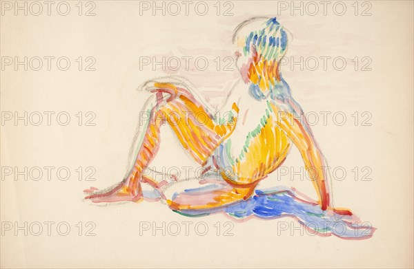 Nude Boy, study, 1910. Creator: Verner Thome.