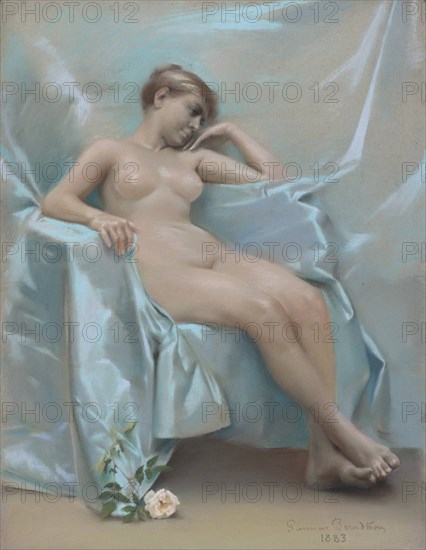 Nude female model, 1883. Creator: Gunnar Berndtson.