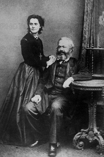 Karl Marx (1818-1883) and his daughter Jenny Caroline Marx (1844-1883), 1869. Creator: Anonymous.