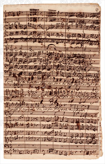 Autograph manuscript of the Cantata "Auf Christi Himmelfahrt Allein" (BWV 128), 1725. Creator: Bach, Johann Sebastian (1685-1750).