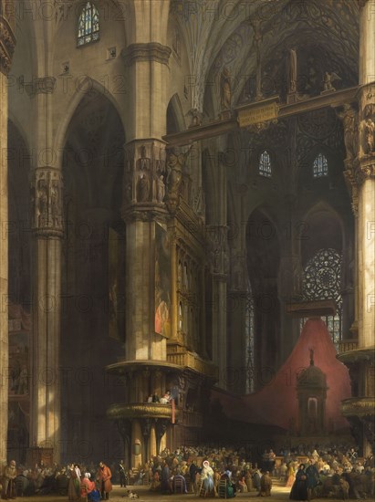 Interior of the Milan Cathedral, 1840. Creator: Bisi, Luigi (1814-1886).