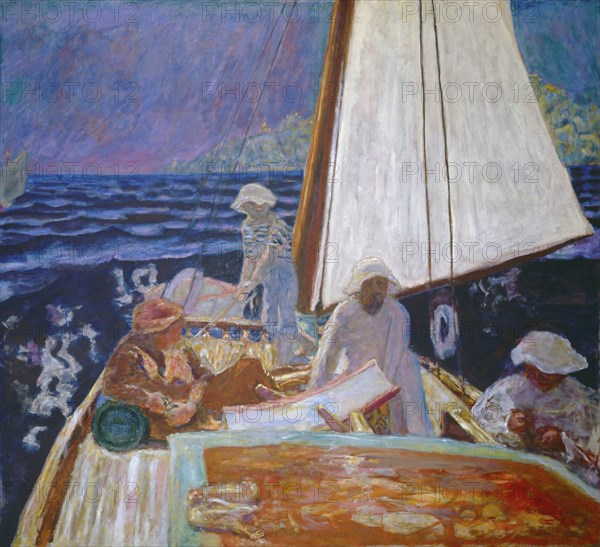 Signac and his friends in a sailboat, c 1924. Creator: Bonnard, Pierre (1867-1947).