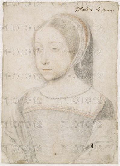 Portrait of Renée of France (1510-1574), Duchess of Ferrara, 1519. Creator: Clouet, Jean (c. 1485-1541).