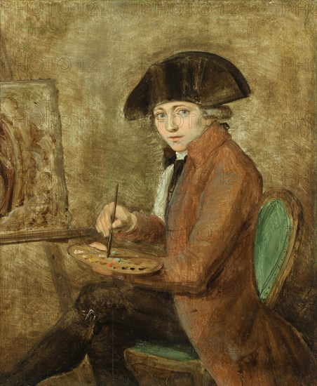 Self-portrait At the Easel, 1794. Creator: Dubois, Louis-Jacques (1768-1843).