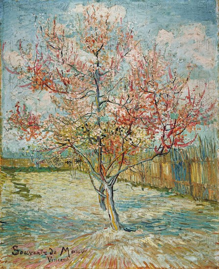 Pink peach trees ("Souvenir de Mauve") , 1888. Creator: Gogh, Vincent, van (1853-1890).