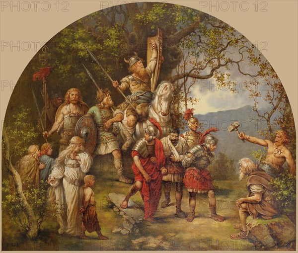 The Germanic peoples and captured Romans, End of 19th-Early 20th cen. Creator: Hock, Daniel (1858-1934).