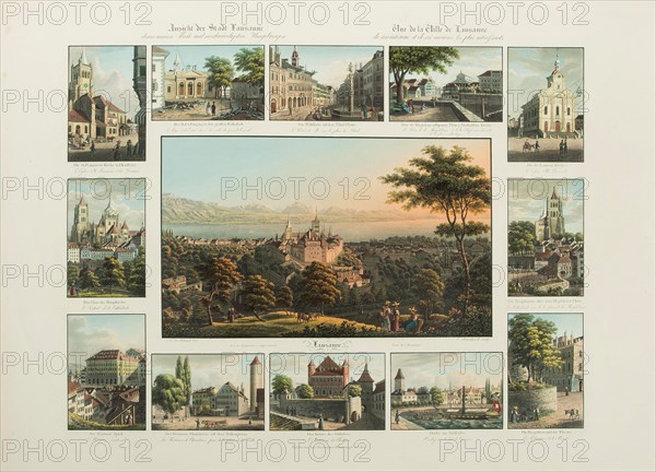 View of the city of Lausanne, 1832-1833. Creator: Isenring, Johann Baptist (1796-1860).