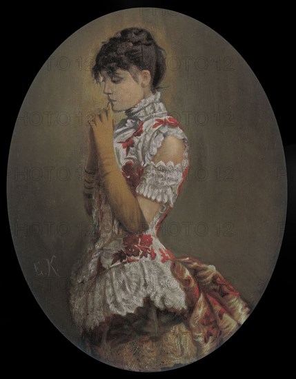 Portrait of the actress Eleonora Duse (1858-1924) as Gilberta in Frou-Frou, 1880s. Creator: Kaulbach, Friedrich August von (1850-1920).