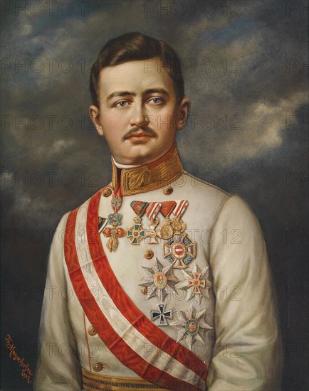 Portrait of Emperor Charles I of Austria (1887-1922), 1917. Creator: Mayerhofer, Theodor (1855-1941).