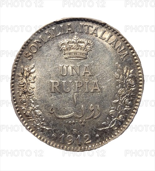 1 Rupia, Italian Somaliland, Victor Emmanuel III, 1912. Creator: Numismatic, West European Coins  .