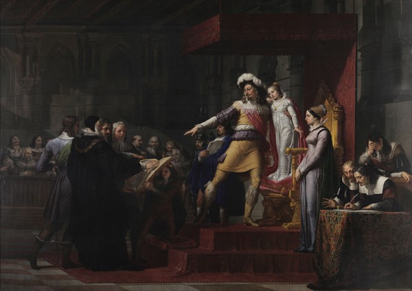 Gustavus Adolphus receives from the Riksdag an oath of loyalty to his daughter Christina..., 1824. Creator: Palagi, Pelagio (1775-1860).