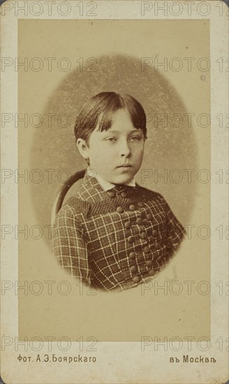 Portrait of Wassily Kandinsky as Child, c1867. Creator: Photo studio A.E. Boyarskyi, Moscow  .