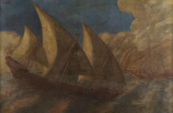 Caravelle pisane, 1907. Creator: Previati, Gaetano (1852-1920).