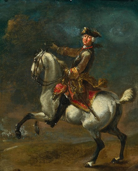 Equestrian Portrait of Karl August, Prince of Waldeck and Pyrmont (1704-1763). Creator: Querfurt, August (1696-1761).