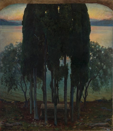 Peace. Tomb among the Cypresses, 1910s. Creator: Savini, Alfredo (1868-1924).