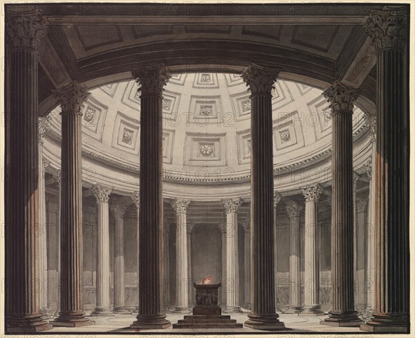 Stage design for the Opera "La vestale (The Vestal Virgin)" by Gaspare Spontini, 1818. Creator: Schinkel, Karl Friedrich (1781-1841).