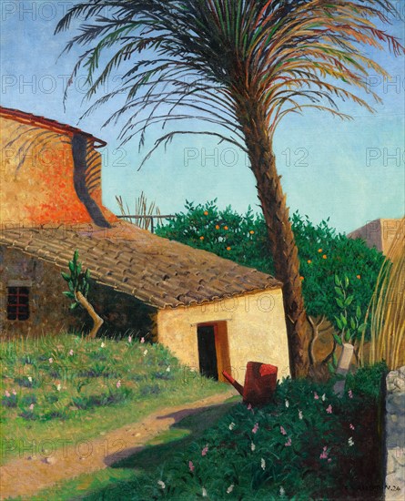 Cagnes. The palm tree, 1924. Creator: Vallotton, Felix Edouard (1865-1925).