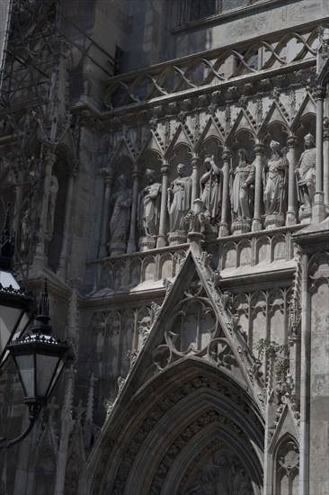 Elaborate figure entrance to the Votivkirche, Vienna, Austria, 2022. Creator: Ethel Davies.